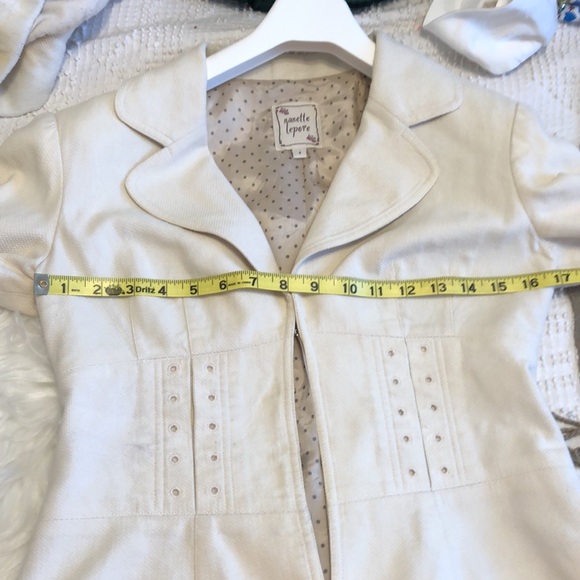 Nanette Lepore Piqué Cotton Blazer in Cream - Picture 9 of 10
